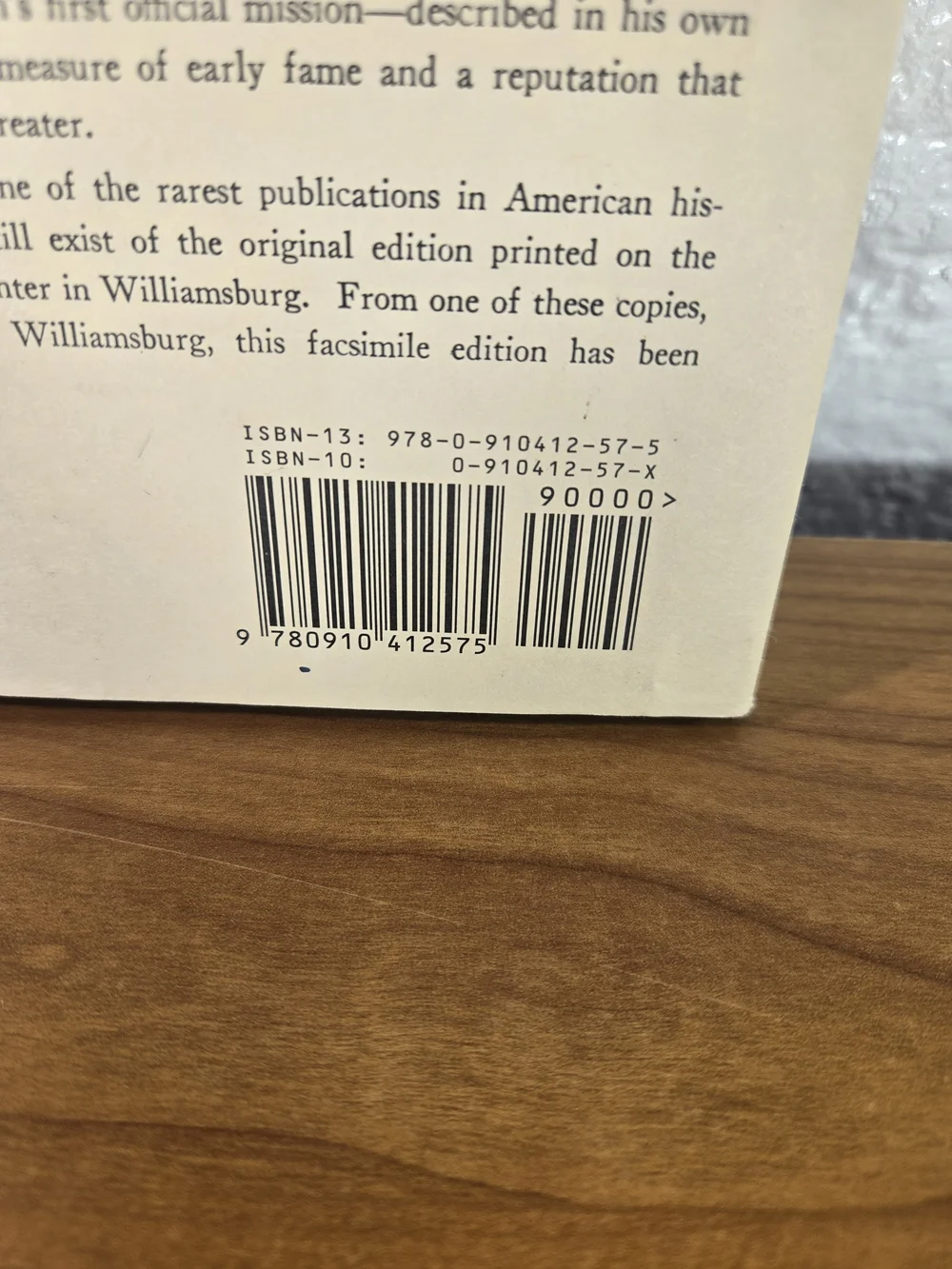 The Journal of Major George Washington 1754 Facsimile 1980 Hardcover CW